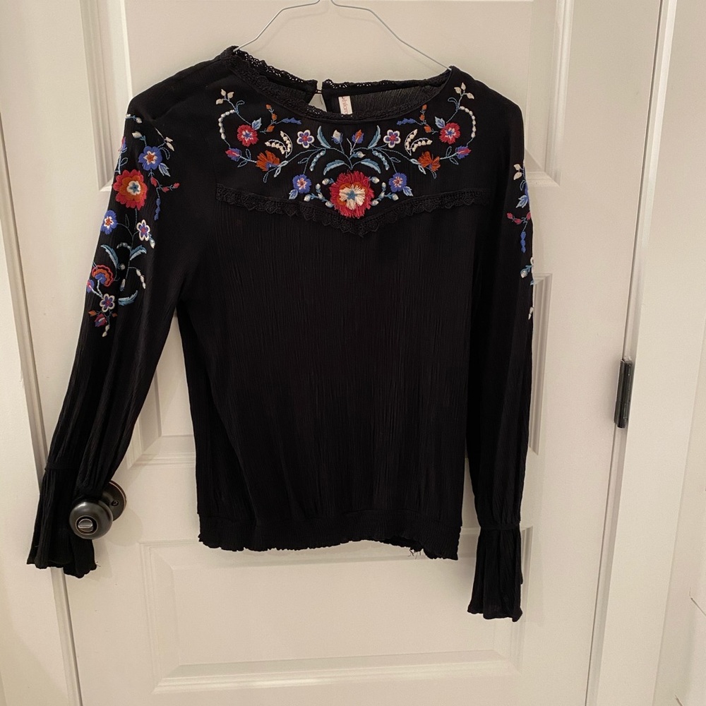 Black floral top from target